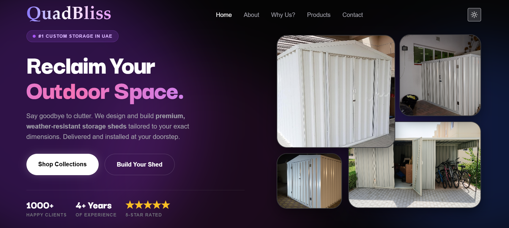 QuadBliss - backyard storage sheds ecommerce